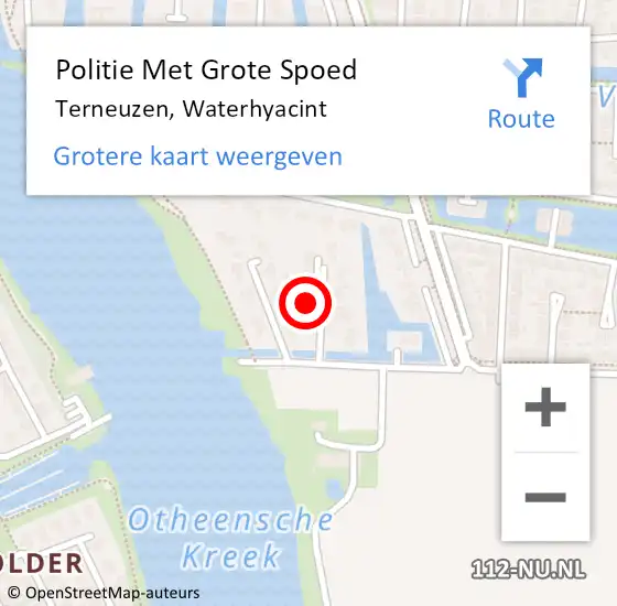 Locatie op kaart van de 112 melding: Politie Met Grote Spoed Naar Terneuzen, Waterhyacint op 2 november 2023 14:19