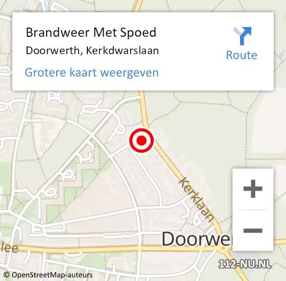 Locatie op kaart van de 112 melding: Brandweer Met Spoed Naar Doorwerth, Kerkdwarslaan op 2 november 2023 14:26