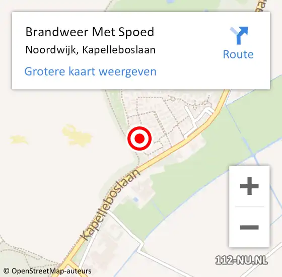 Locatie op kaart van de 112 melding: Brandweer Met Spoed Naar Noordwijk, Kapelleboslaan op 2 november 2023 14:33