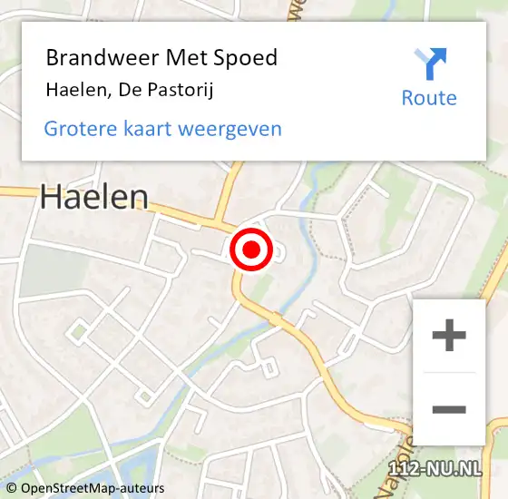 Locatie op kaart van de 112 melding: Brandweer Met Spoed Naar Haelen, De Pastorij op 2 november 2023 14:34