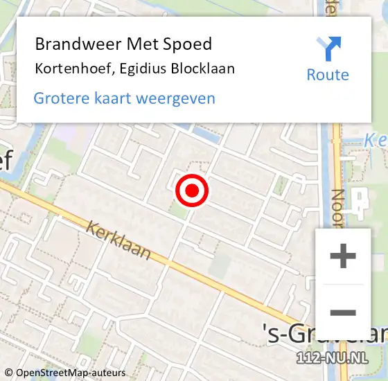 Locatie op kaart van de 112 melding: Brandweer Met Spoed Naar Kortenhoef, Egidius Blocklaan op 2 november 2023 14:35