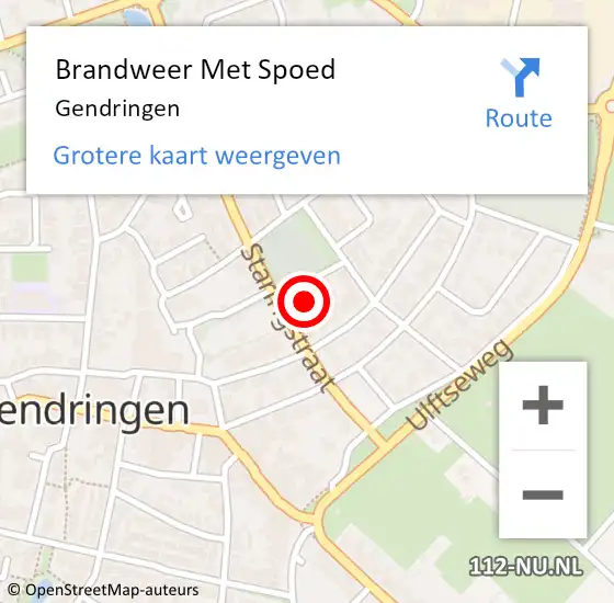 Locatie op kaart van de 112 melding: Brandweer Met Spoed Naar Gendringen op 2 november 2023 14:41