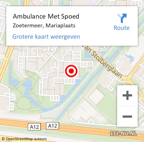 Locatie op kaart van de 112 melding: Ambulance Met Spoed Naar Zoetermeer, Mariaplaats op 2 november 2023 14:43