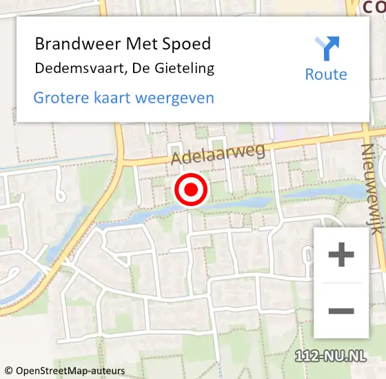 Locatie op kaart van de 112 melding: Brandweer Met Spoed Naar Dedemsvaart, De Gieteling op 2 november 2023 14:46