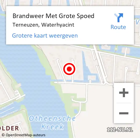 Locatie op kaart van de 112 melding: Brandweer Met Grote Spoed Naar Terneuzen, Waterhyacint op 2 november 2023 14:50