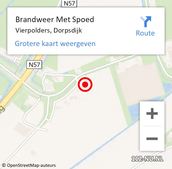Locatie op kaart van de 112 melding: Brandweer Met Spoed Naar Vierpolders, Dorpsdijk op 2 november 2023 15:01