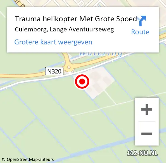 Locatie op kaart van de 112 melding: Trauma helikopter Met Grote Spoed Naar Culemborg, Lange Aventuurseweg op 2 november 2023 15:12