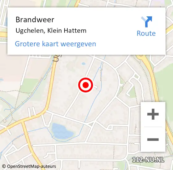 Locatie op kaart van de 112 melding: Brandweer Ugchelen, Klein Hattem op 2 november 2023 15:36