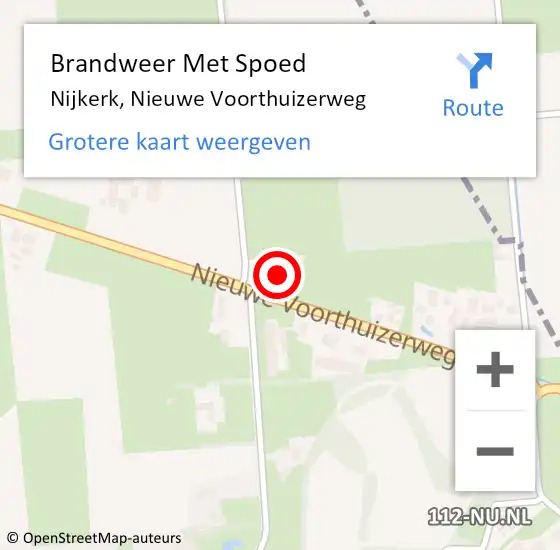 Locatie op kaart van de 112 melding: Brandweer Met Spoed Naar Nijkerk, Nieuwe Voorthuizerweg op 2 november 2023 15:48