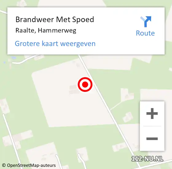 Locatie op kaart van de 112 melding: Brandweer Met Spoed Naar Raalte, Hammerweg op 2 november 2023 15:58