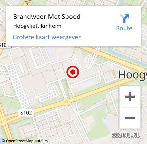 Locatie op kaart van de 112 melding: Brandweer Met Spoed Naar Hoogvliet, Kinheim op 2 november 2023 16:01