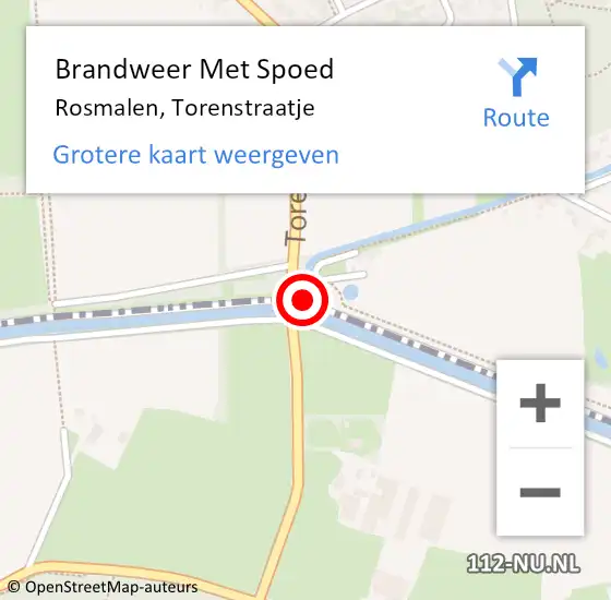 Locatie op kaart van de 112 melding: Brandweer Met Spoed Naar Rosmalen, Torenstraatje op 2 november 2023 16:10