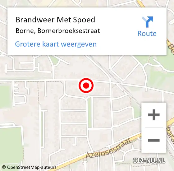 Locatie op kaart van de 112 melding: Brandweer Met Spoed Naar Borne, Bornerbroeksestraat op 2 november 2023 16:14