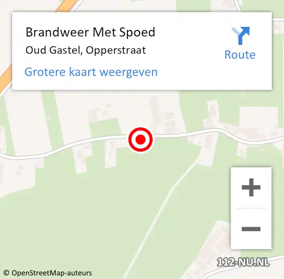 Locatie op kaart van de 112 melding: Brandweer Met Spoed Naar Oud Gastel, Opperstraat op 2 november 2023 16:23