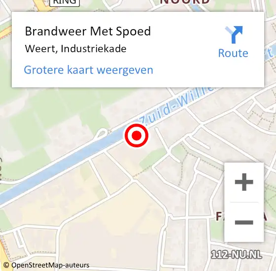 Locatie op kaart van de 112 melding: Brandweer Met Spoed Naar Weert, Industriekade op 2 november 2023 16:40