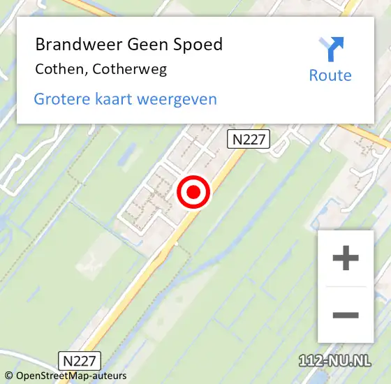 Locatie op kaart van de 112 melding: Brandweer Geen Spoed Naar Cothen, Cotherweg op 2 november 2023 16:42