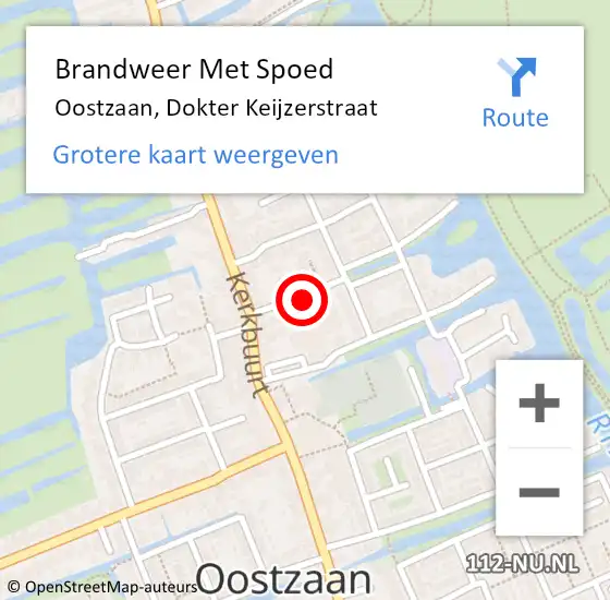 Locatie op kaart van de 112 melding: Brandweer Met Spoed Naar Oostzaan, Dokter Keijzerstraat op 2 november 2023 16:49