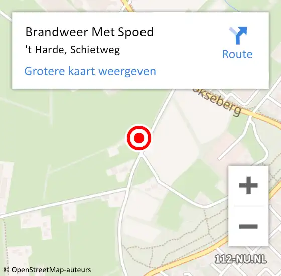 Locatie op kaart van de 112 melding: Brandweer Met Spoed Naar 't Harde, Schietweg op 2 november 2023 16:53