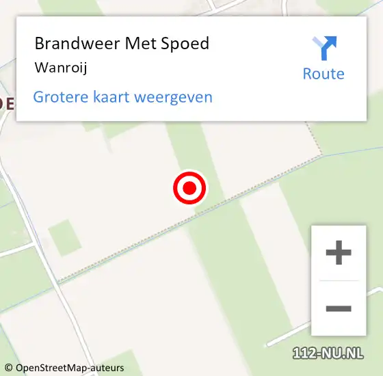 Locatie op kaart van de 112 melding: Brandweer Met Spoed Naar Wanroij op 2 november 2023 16:54