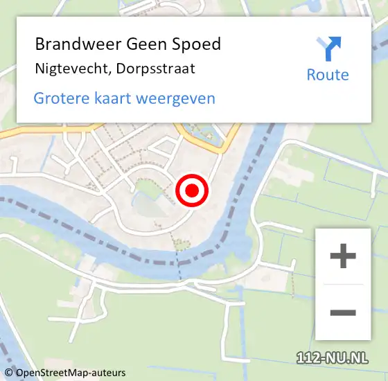 Locatie op kaart van de 112 melding: Brandweer Geen Spoed Naar Nigtevecht, Dorpsstraat op 2 november 2023 17:04