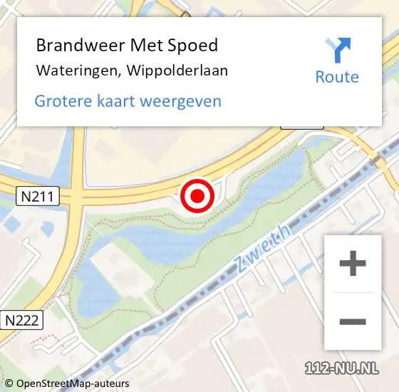 Locatie op kaart van de 112 melding: Brandweer Met Spoed Naar Wateringen, Wippolderlaan op 2 november 2023 17:11
