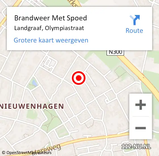 Locatie op kaart van de 112 melding: Brandweer Met Spoed Naar Landgraaf, Olympiastraat op 2 november 2023 17:12