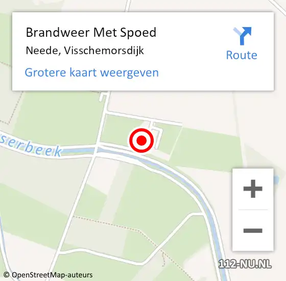 Locatie op kaart van de 112 melding: Brandweer Met Spoed Naar Neede, Visschemorsdijk op 2 november 2023 17:14