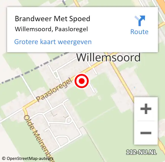 Locatie op kaart van de 112 melding: Brandweer Met Spoed Naar Willemsoord, Paasloregel op 2 november 2023 17:26