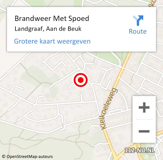 Locatie op kaart van de 112 melding: Brandweer Met Spoed Naar Landgraaf, Aan de Beuk op 2 november 2023 17:38