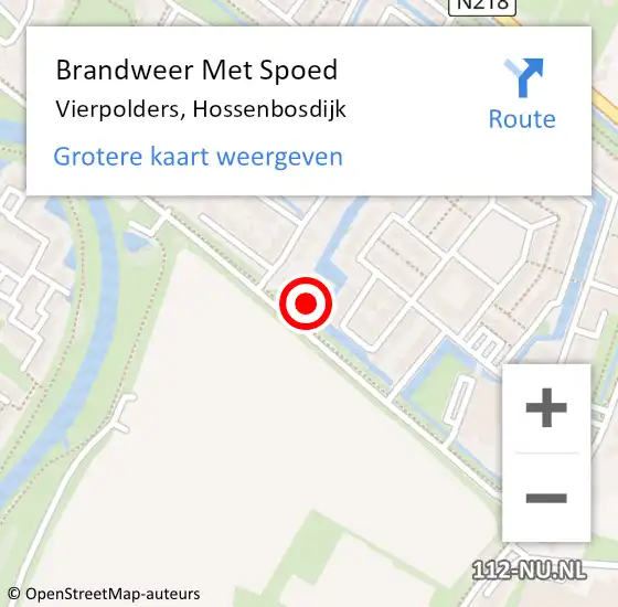 Locatie op kaart van de 112 melding: Brandweer Met Spoed Naar Vierpolders, Hossenbosdijk op 2 november 2023 17:44