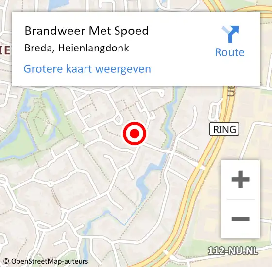 Locatie op kaart van de 112 melding: Brandweer Met Spoed Naar Breda, Heienlangdonk op 2 november 2023 17:53