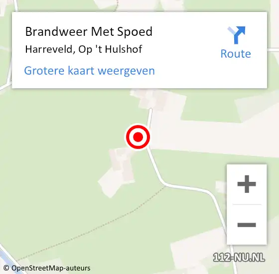 Locatie op kaart van de 112 melding: Brandweer Met Spoed Naar Harreveld, Op 't Hulshof op 2 november 2023 17:55