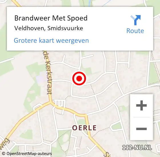 Locatie op kaart van de 112 melding: Brandweer Met Spoed Naar Veldhoven, Smidsvuurke op 2 november 2023 17:55