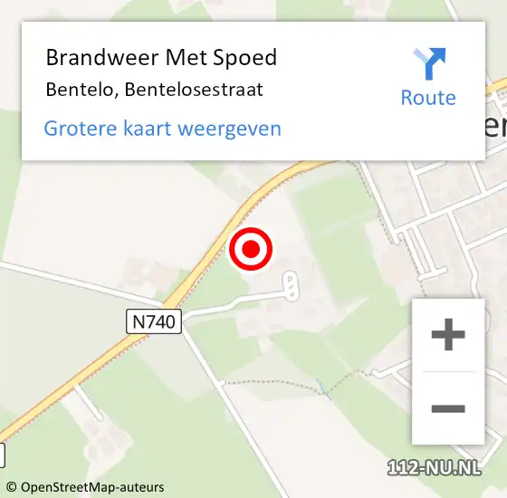 Locatie op kaart van de 112 melding: Brandweer Met Spoed Naar Bentelo, Bentelosestraat op 2 november 2023 18:01