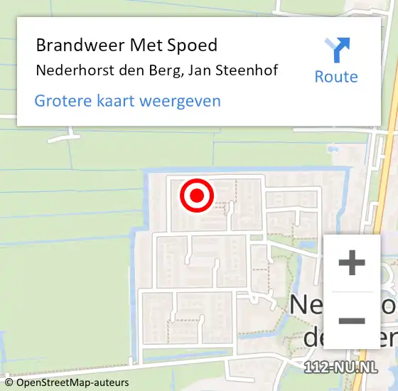 Locatie op kaart van de 112 melding: Brandweer Met Spoed Naar Nederhorst den Berg, Jan Steenhof op 2 november 2023 18:18