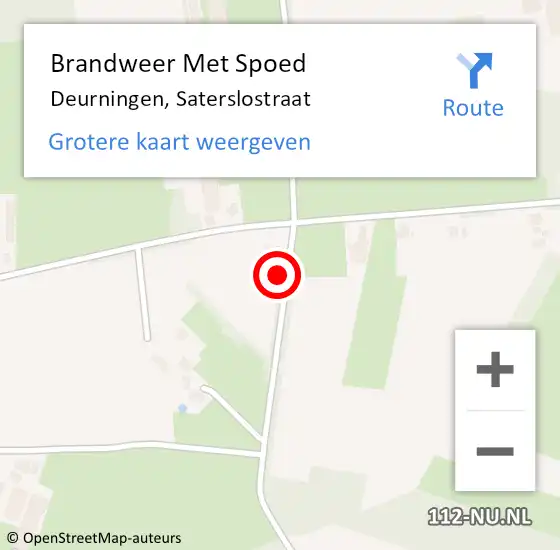 Locatie op kaart van de 112 melding: Brandweer Met Spoed Naar Deurningen, Saterslostraat op 2 november 2023 18:21