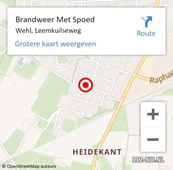 Locatie op kaart van de 112 melding: Brandweer Met Spoed Naar Wehl, Leemkuilseweg op 2 november 2023 18:22