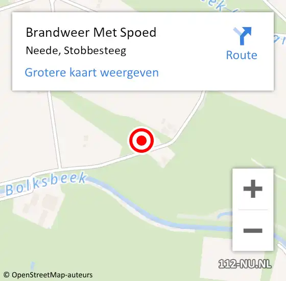 Locatie op kaart van de 112 melding: Brandweer Met Spoed Naar Neede, Stobbesteeg op 2 november 2023 18:25