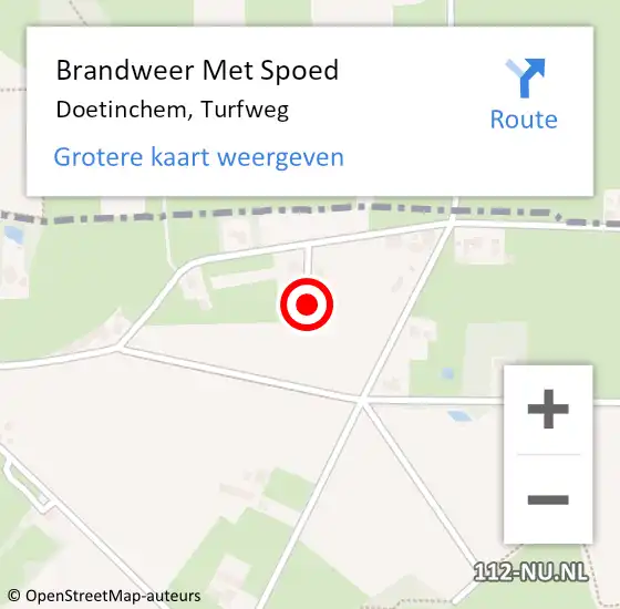 Locatie op kaart van de 112 melding: Brandweer Met Spoed Naar Doetinchem, Turfweg op 2 november 2023 18:33