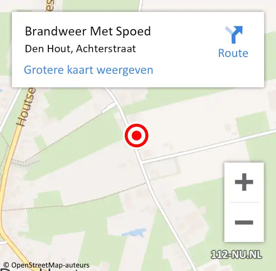 Locatie op kaart van de 112 melding: Brandweer Met Spoed Naar Den Hout, Achterstraat op 2 november 2023 18:40