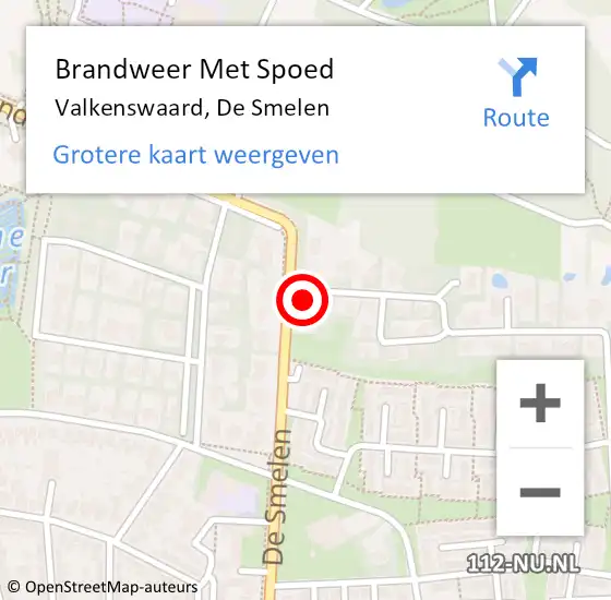 Locatie op kaart van de 112 melding: Brandweer Met Spoed Naar Valkenswaard, De Smelen op 2 november 2023 18:43