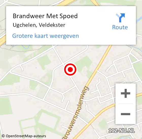 Locatie op kaart van de 112 melding: Brandweer Met Spoed Naar Ugchelen, Veldekster op 2 november 2023 18:44