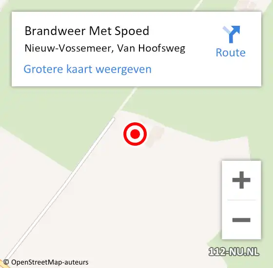 Locatie op kaart van de 112 melding: Brandweer Met Spoed Naar Nieuw-Vossemeer, Van Hoofsweg op 2 november 2023 18:48