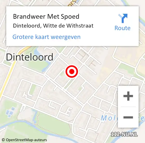 Locatie op kaart van de 112 melding: Brandweer Met Spoed Naar Dinteloord, Witte de Withstraat op 2 november 2023 19:00