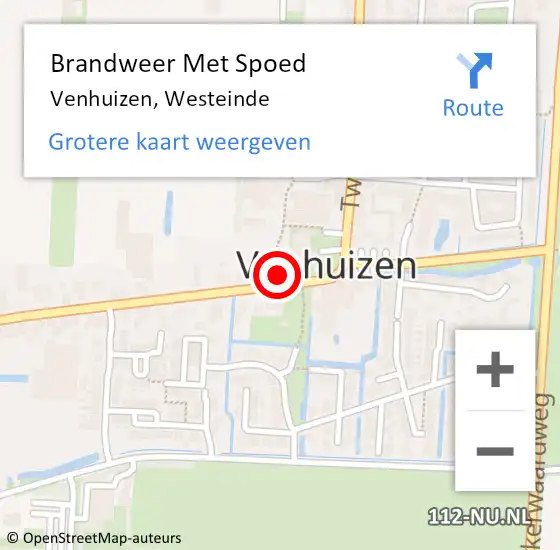 Locatie op kaart van de 112 melding: Brandweer Met Spoed Naar Venhuizen, Westeinde op 2 november 2023 19:08