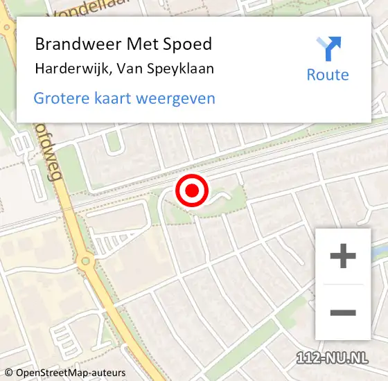 Locatie op kaart van de 112 melding: Brandweer Met Spoed Naar Harderwijk, Van Speyklaan op 2 november 2023 19:12