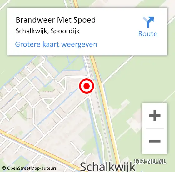 Locatie op kaart van de 112 melding: Brandweer Met Spoed Naar Schalkwijk, Spoordijk op 2 november 2023 19:21