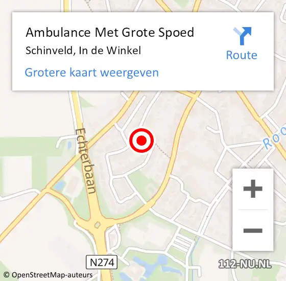 Locatie op kaart van de 112 melding: Ambulance Met Grote Spoed Naar Schinveld, In de Winkel op 13 september 2014 19:24