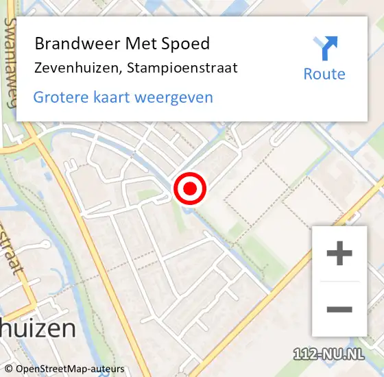 Locatie op kaart van de 112 melding: Brandweer Met Spoed Naar Zevenhuizen, Stampioenstraat op 2 november 2023 19:28