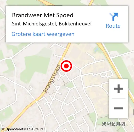 Locatie op kaart van de 112 melding: Brandweer Met Spoed Naar Sint-Michielsgestel, Bokkenheuvel op 2 november 2023 19:29